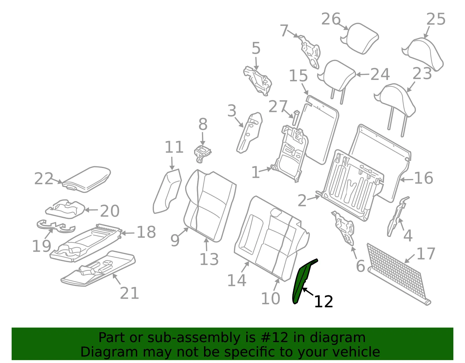 Seat Back Cushion - Volvo (30615671) - view 2