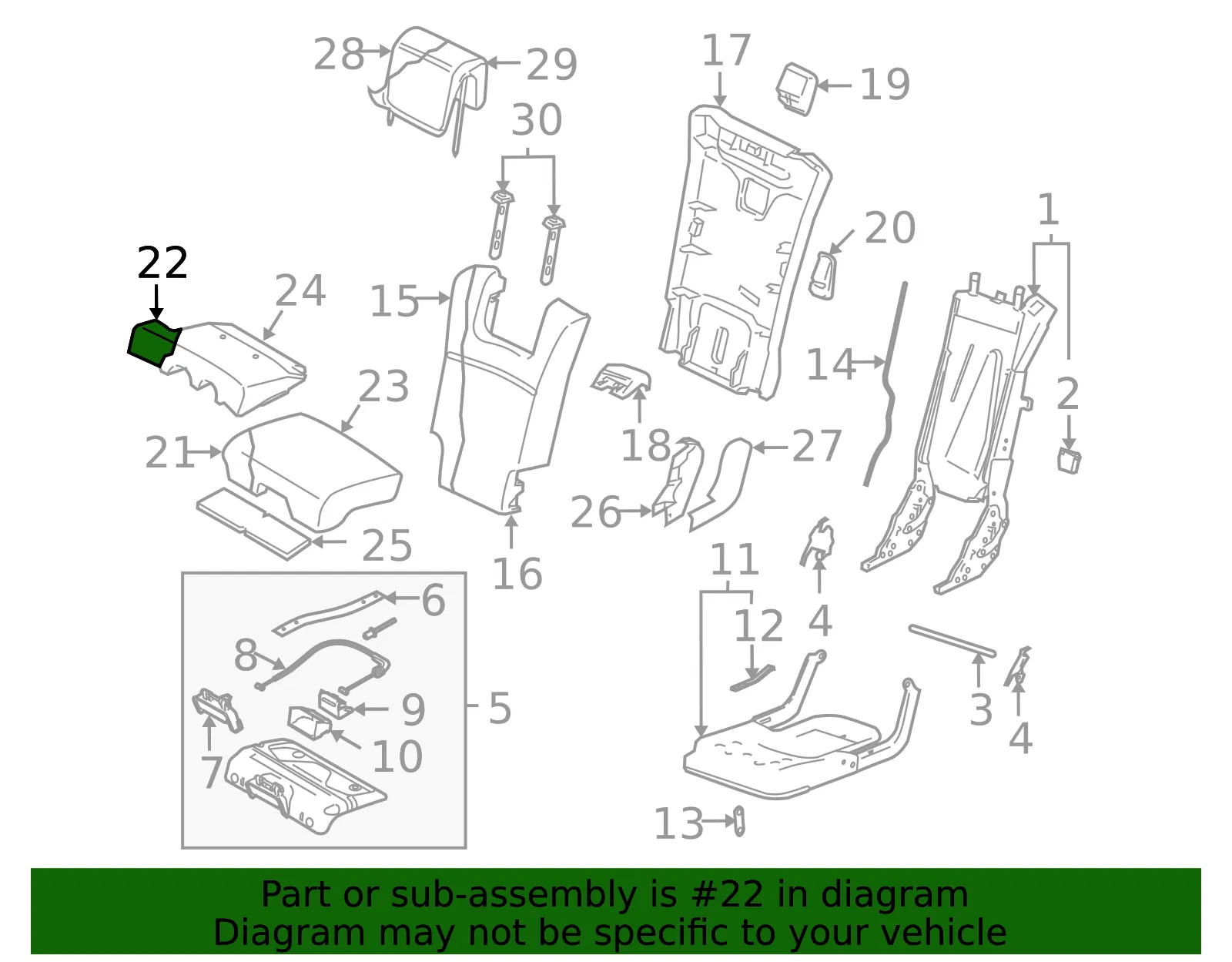Seat Cushion Pad - Volvo (30615917) - view 2