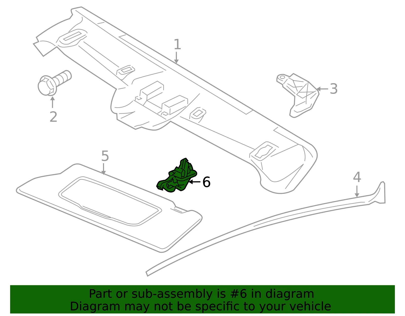 Sun Visor Support - Volvo (30633470) - view 3