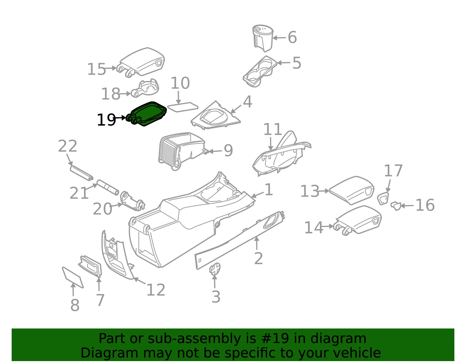 Console Lid - Volvo (30643523) - view 2