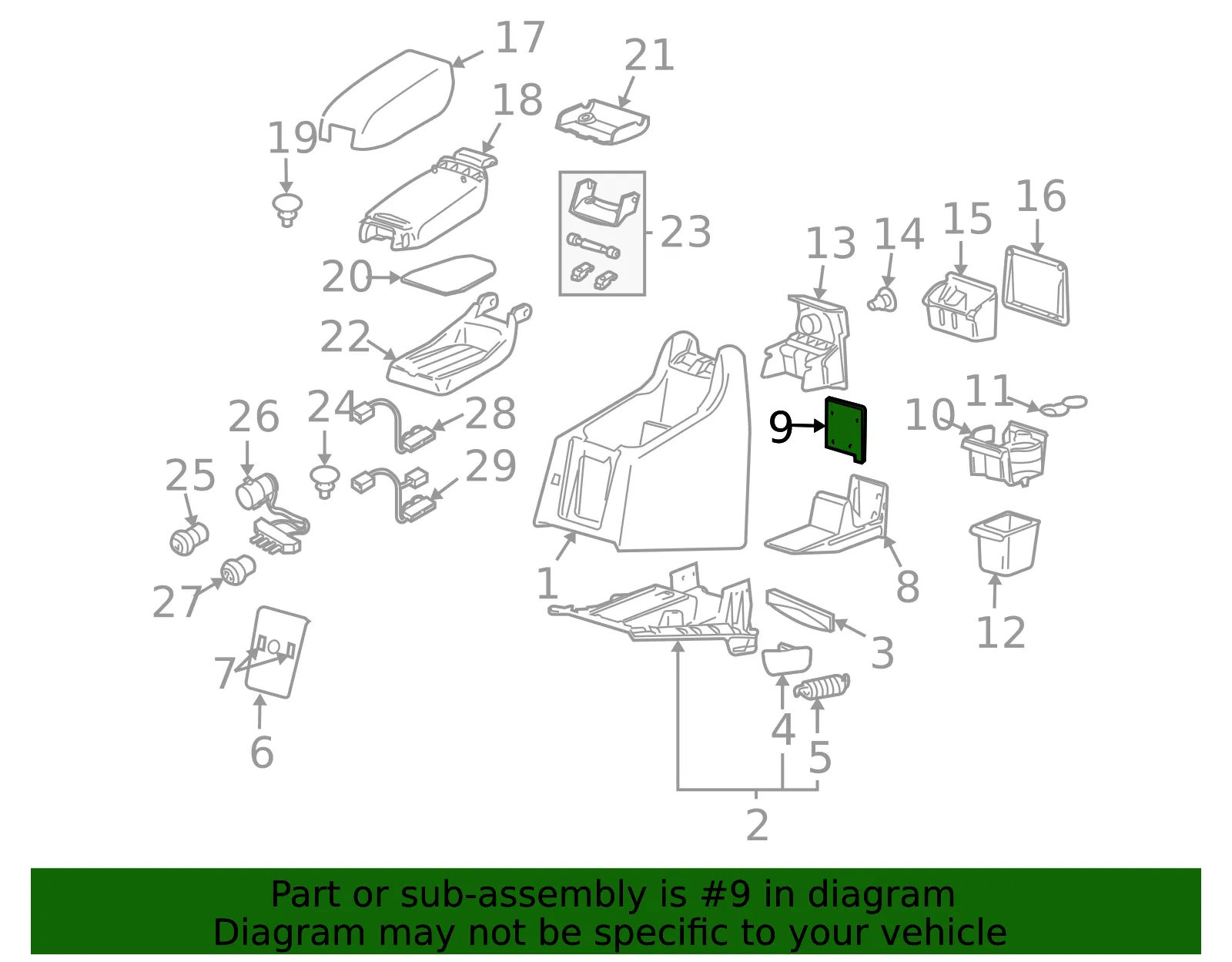 Console Trim Panel - Volvo (30643561) - view 2