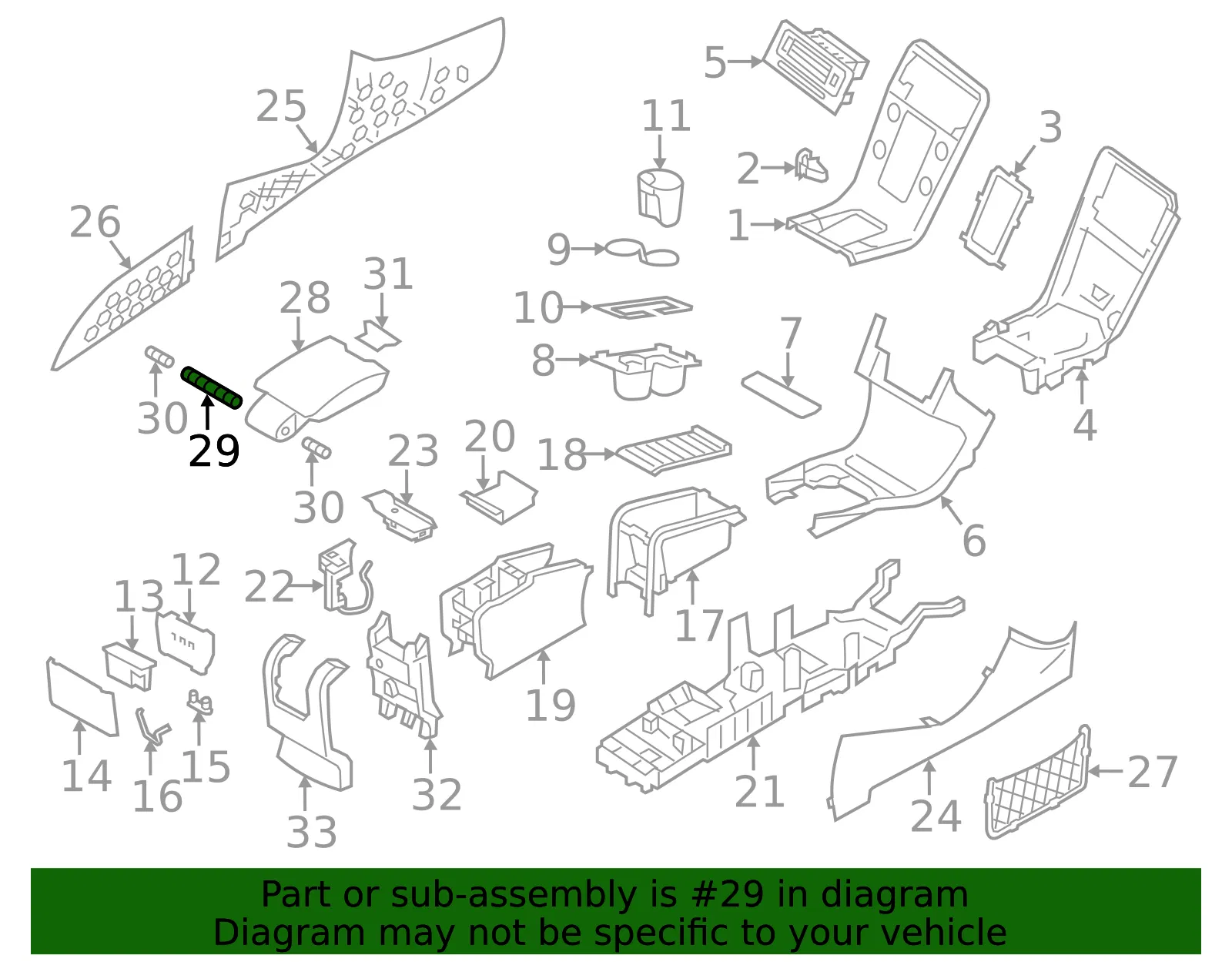 Console Armrest Pin - Volvo (30643615) - view 2