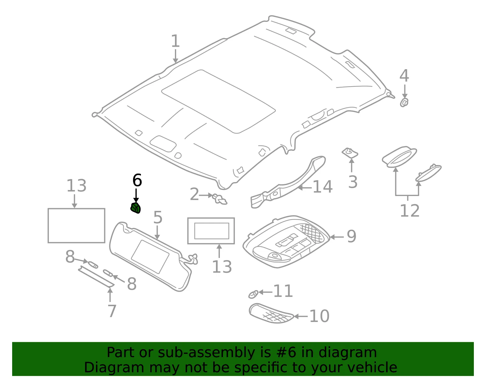 Sun Visor Support - Volvo (30644037) - view 2