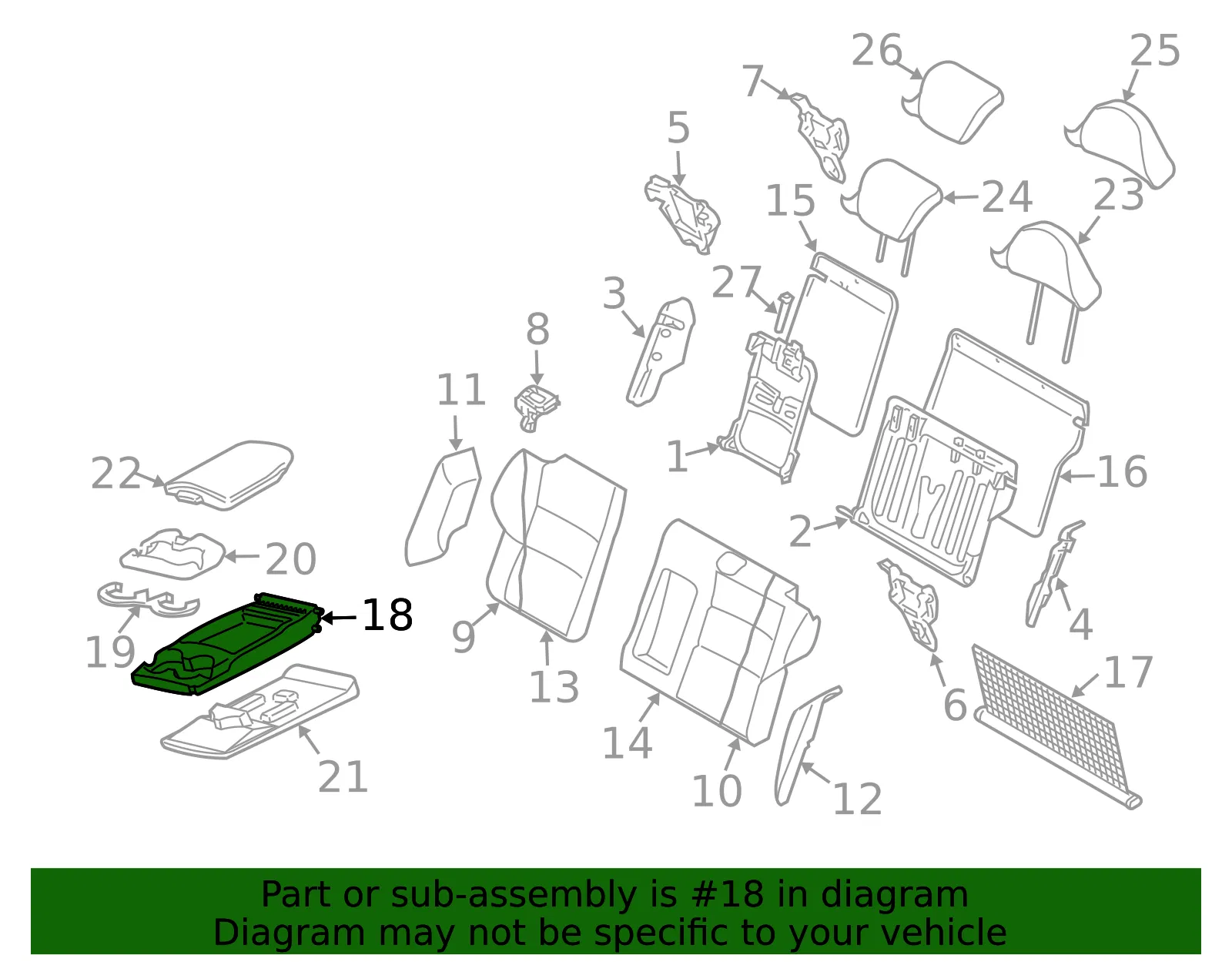 Seat Armrest - Volvo (30648776) - view 2