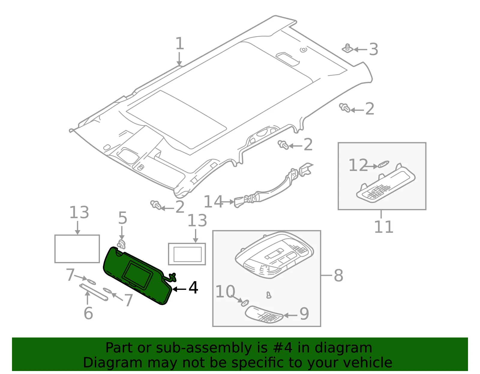Sun-Visor - Driver's Side (LH) - Volvo (30652190) - view 2
