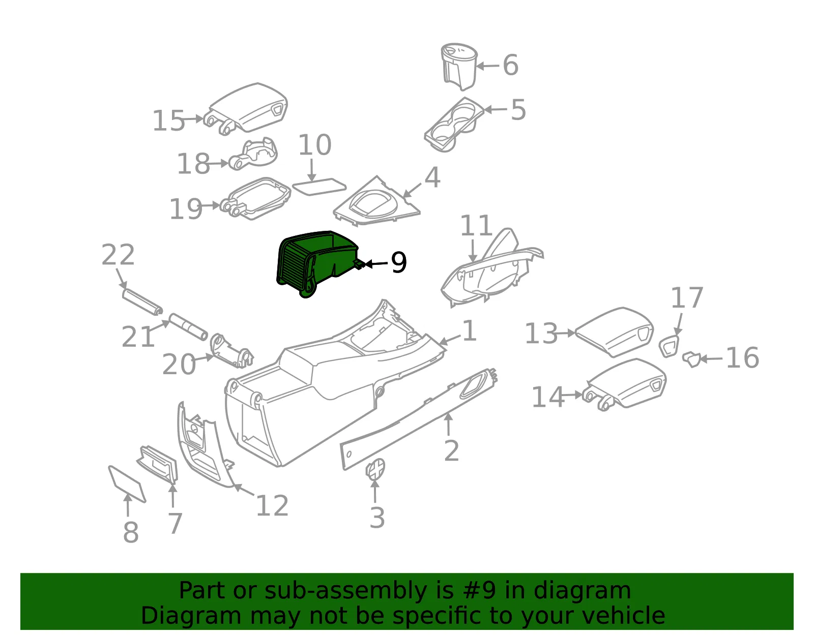 Console Compartment - Volvo (30672522) - view 3