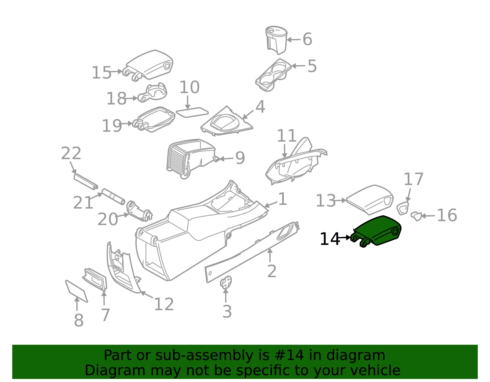 Console Lid - Volvo (30676211) - view 2