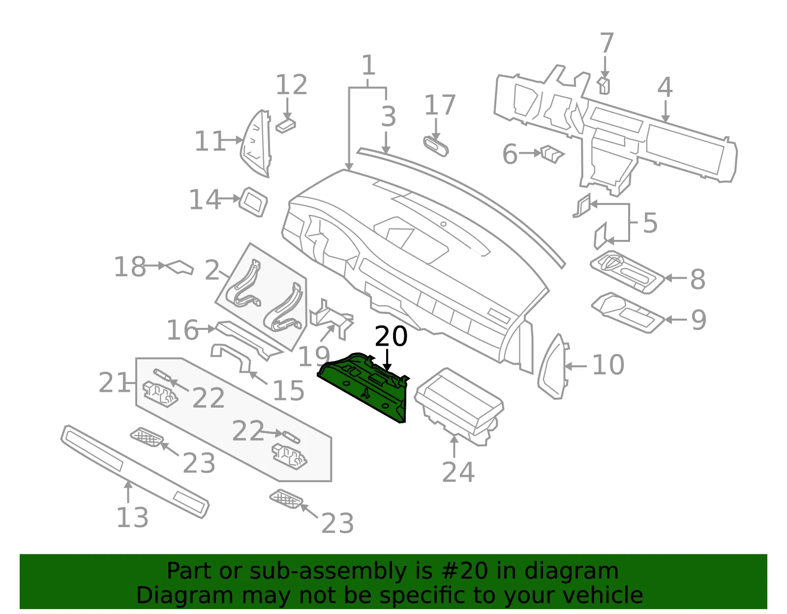 Instrument Panel Trim Panel - Volvo (30676238) - view 2