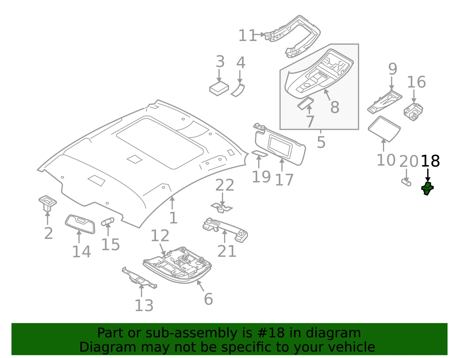 Sun-Visor Support - Volvo (30676445) - view 2