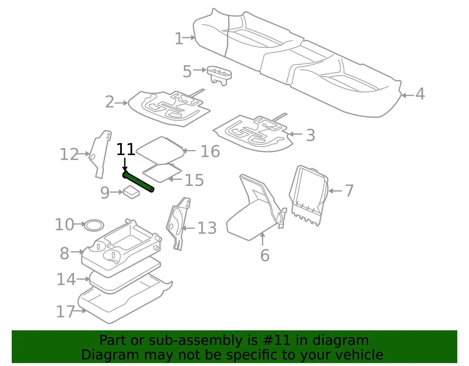 Armrest Shaft - Volvo (30697097) - view 2