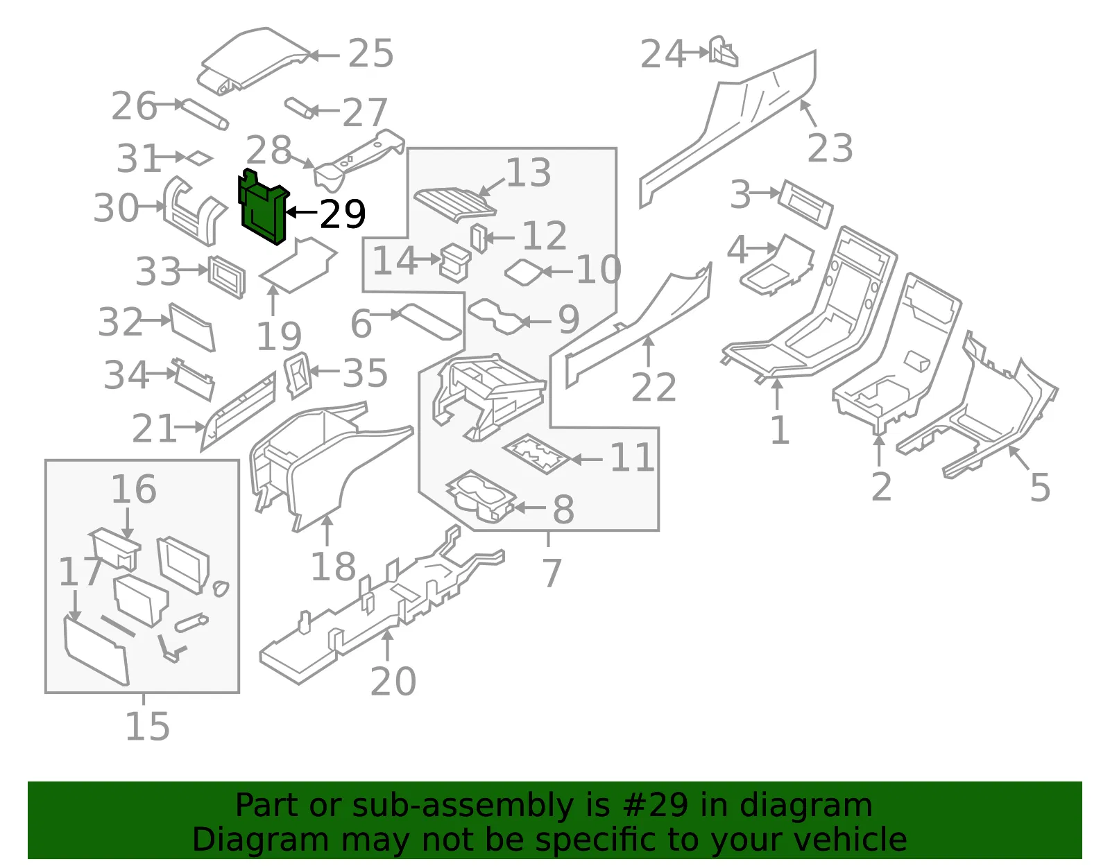 Console Trim Panel - Volvo (30715142) - view 2
