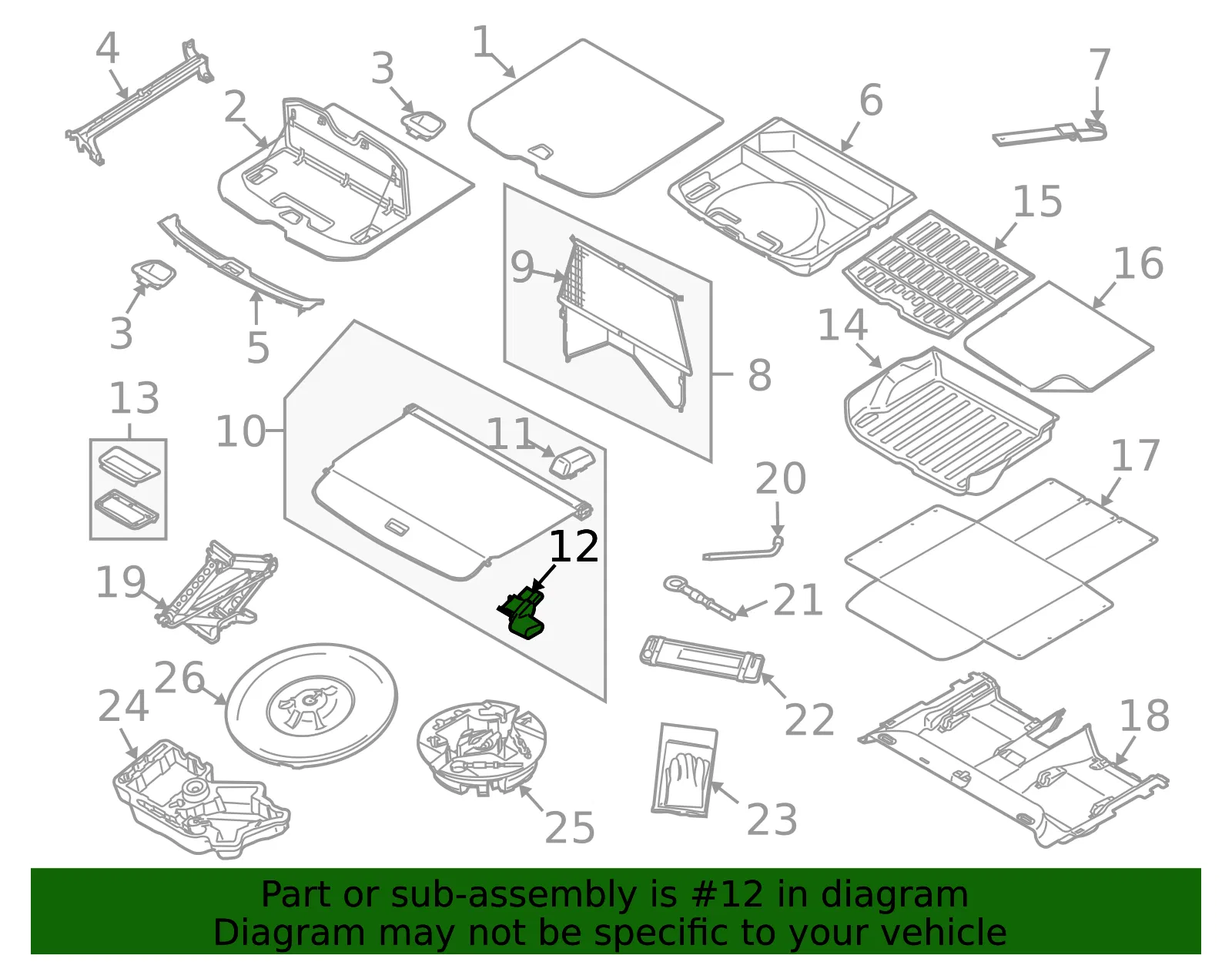 Cargo Cover Cushion - Volvo (30721491) - view 2