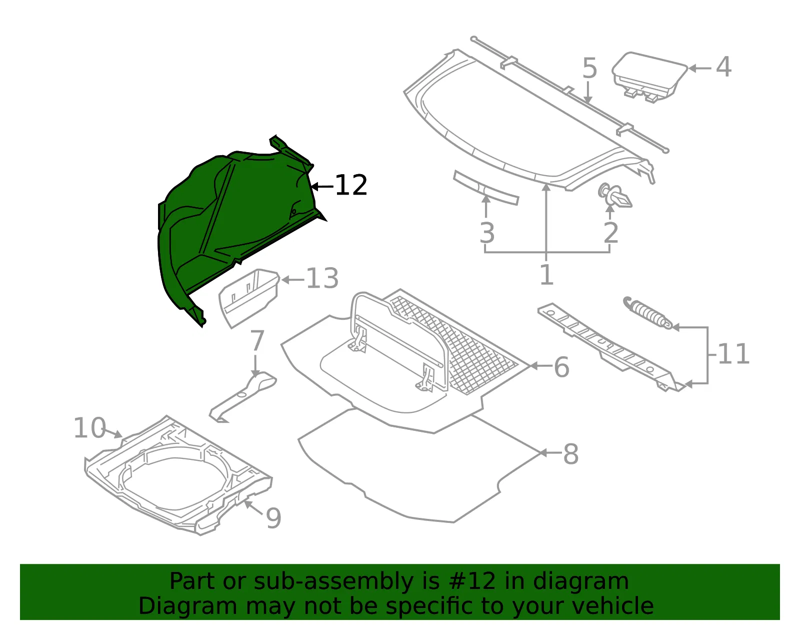 Trunk Trim Panel - Volvo (30721649) - view 2