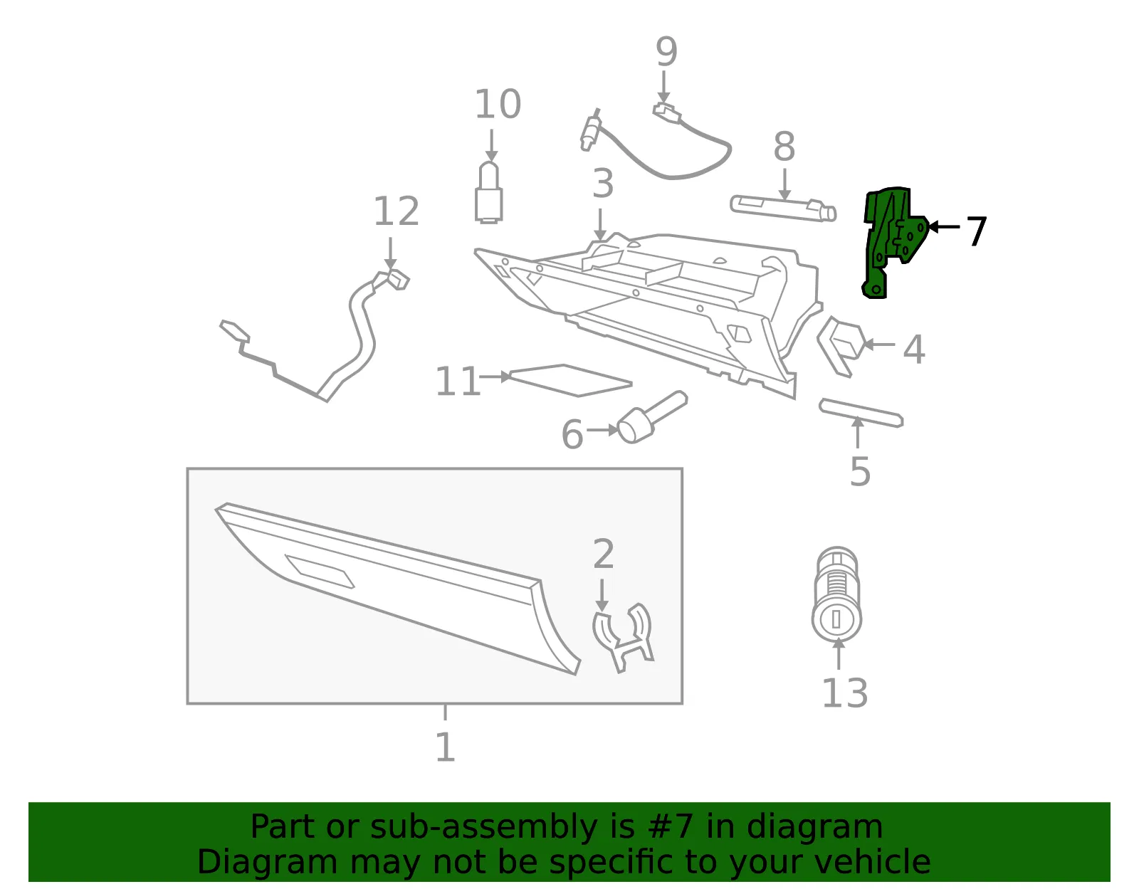 Glove Box Bracket - Volvo (30722545) - view 2