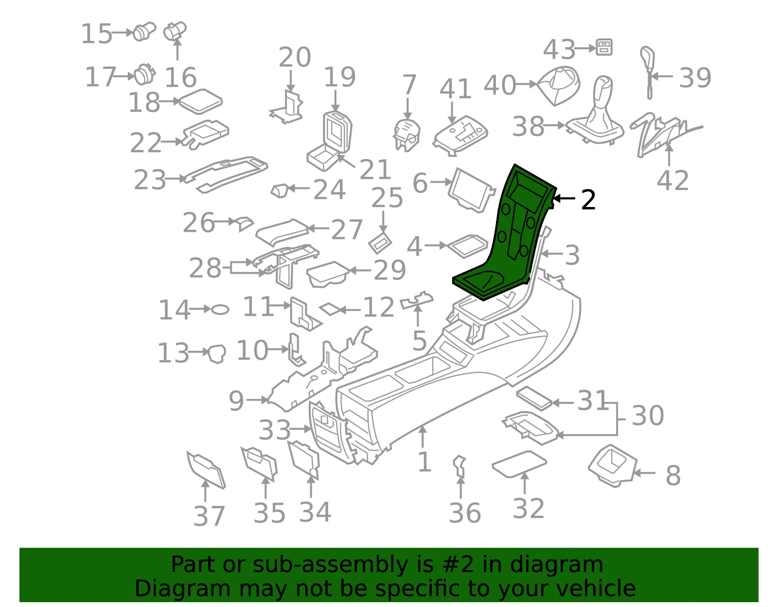 Console Panel - Volvo (30722859) - view 2