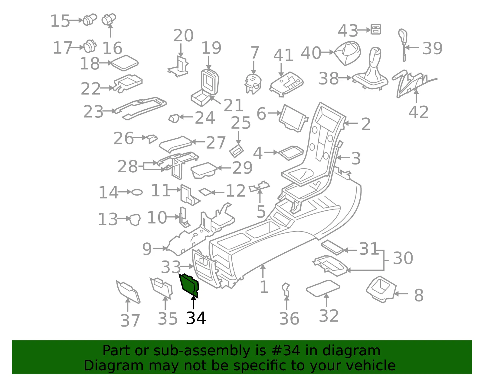 Console Compartment Bracket - Volvo (30722968) - view 2
