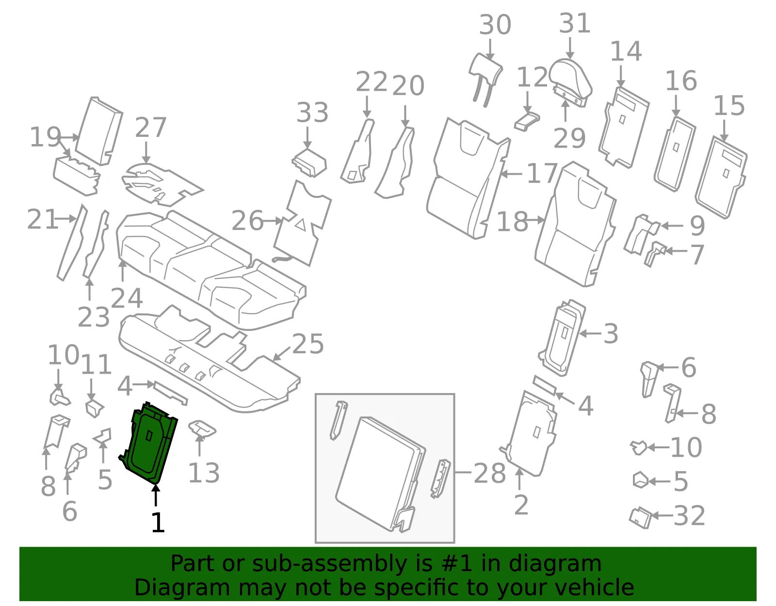 Seat Back Frame - Volvo (30727481) - view 2