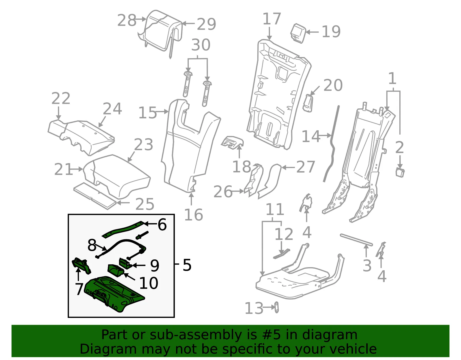 Seat Back Frame - Volvo (30734329) - view 2