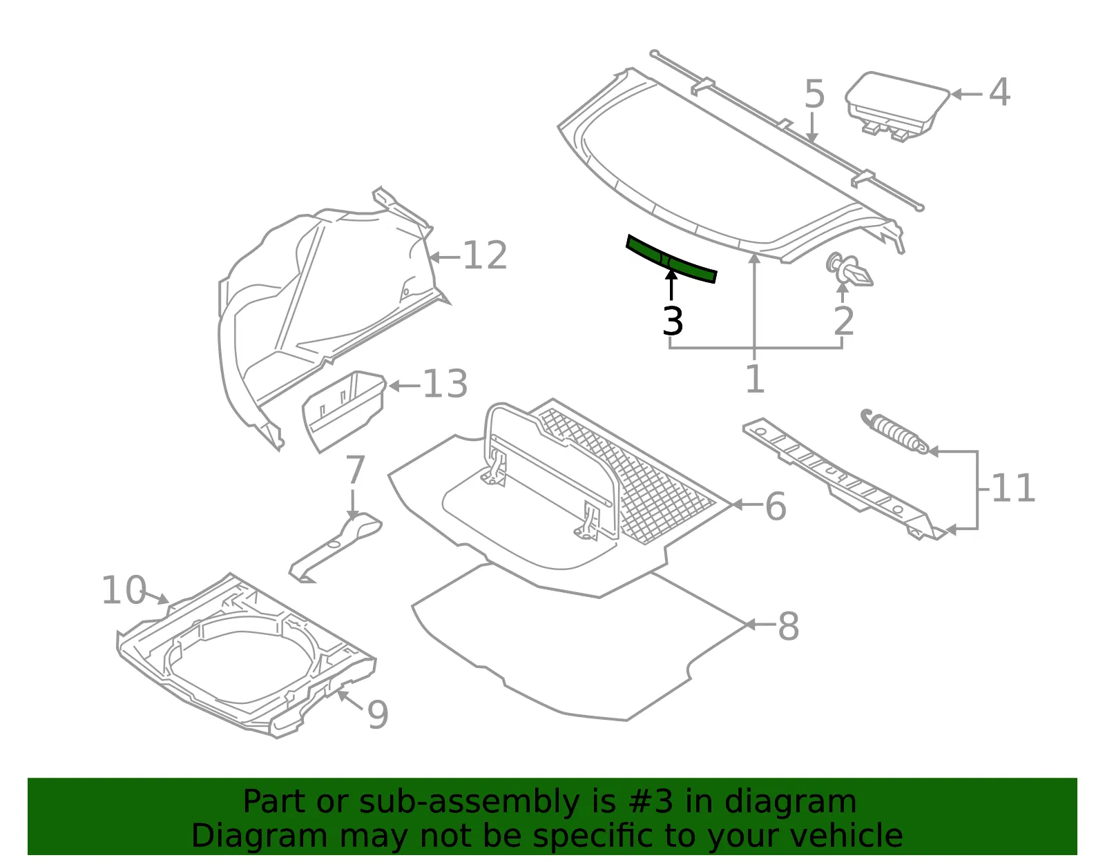 Package Tray Louver - Passenger Side (RH) - Volvo (30740744) - view 2