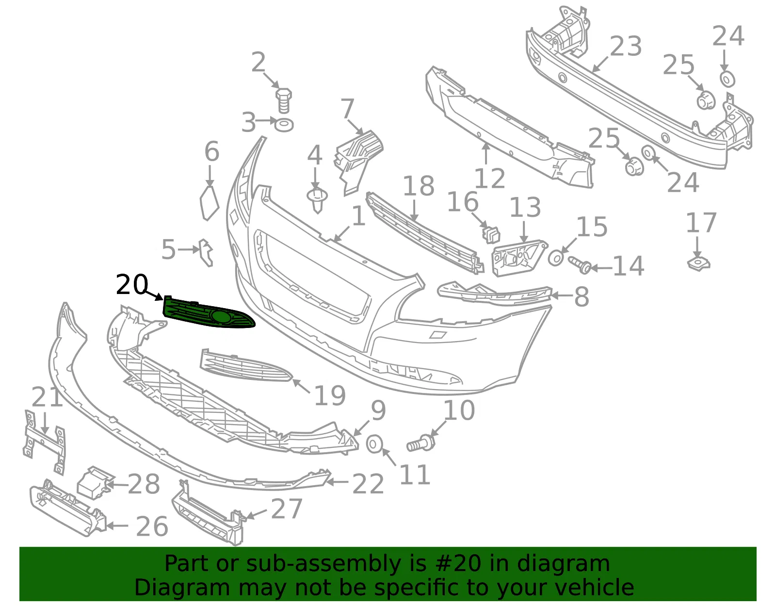 Corner Trim - Passenger Side (RH) - Volvo (30744920) - view 3