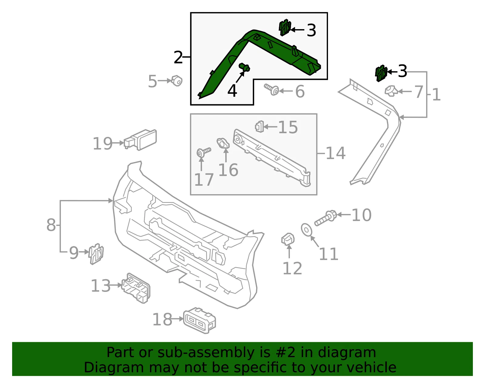 Upper Gate Trim - Driver's Side (LH) - Volvo (30747057) - view 2