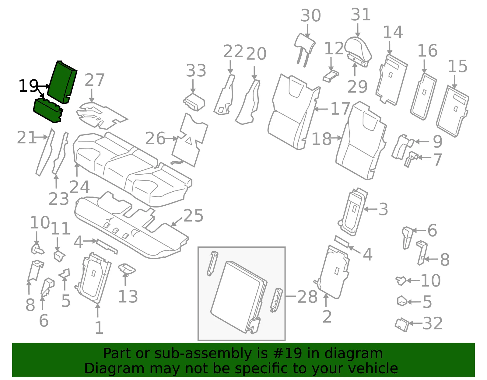 Seat Back Cushion - Volvo (30749657) - view 2
