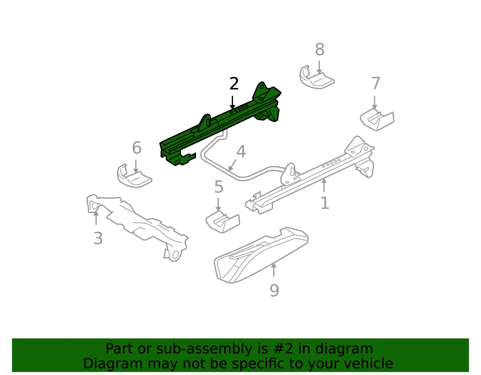 Seat Track - Volvo (30749833) - view 2