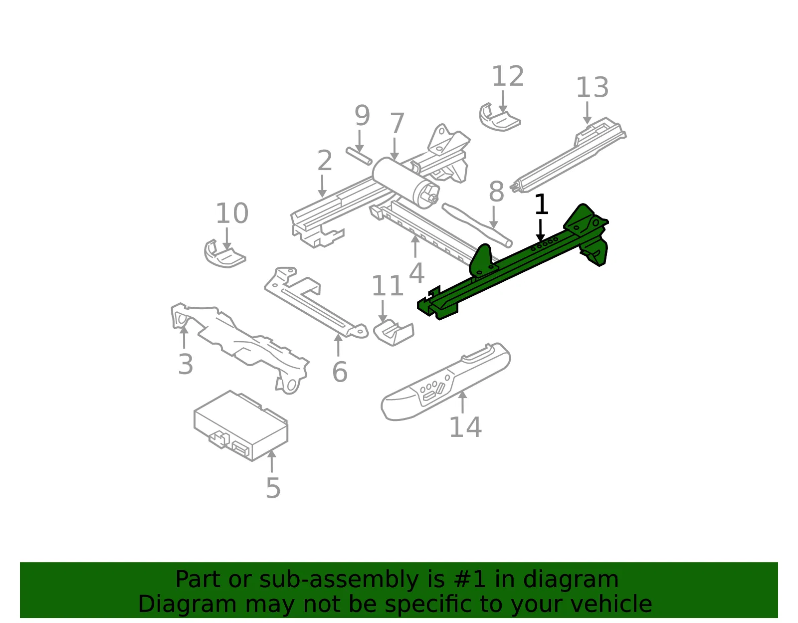 Seat Track - Volvo (30749834) - view 2