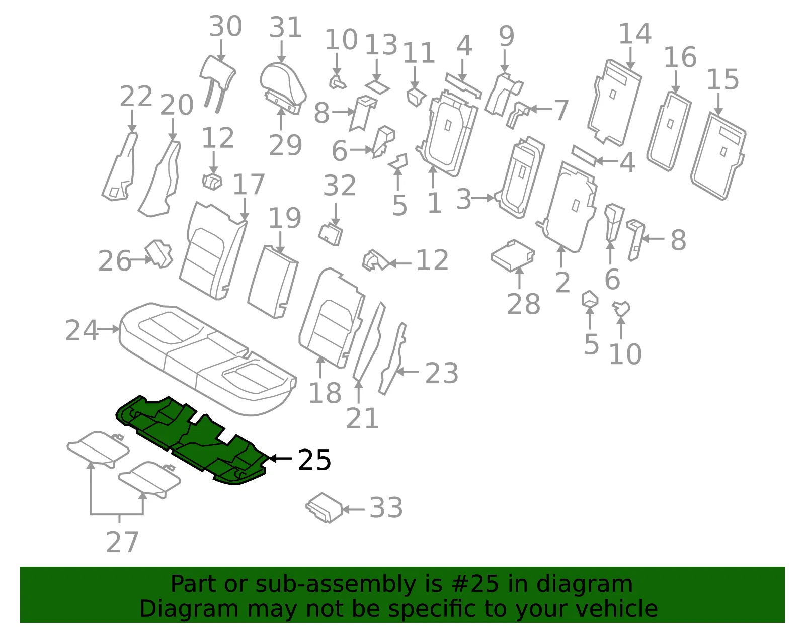 Cushion Frame - Volvo (30749931) - view 2