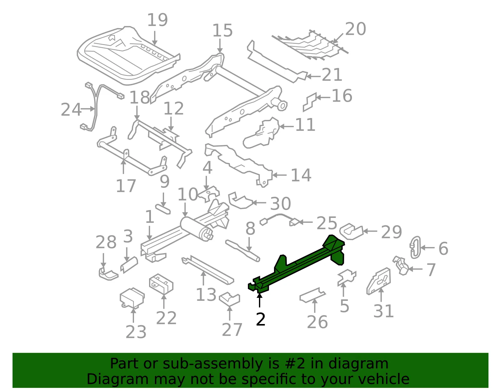 Seat Track - Volvo (30754222) - view 2