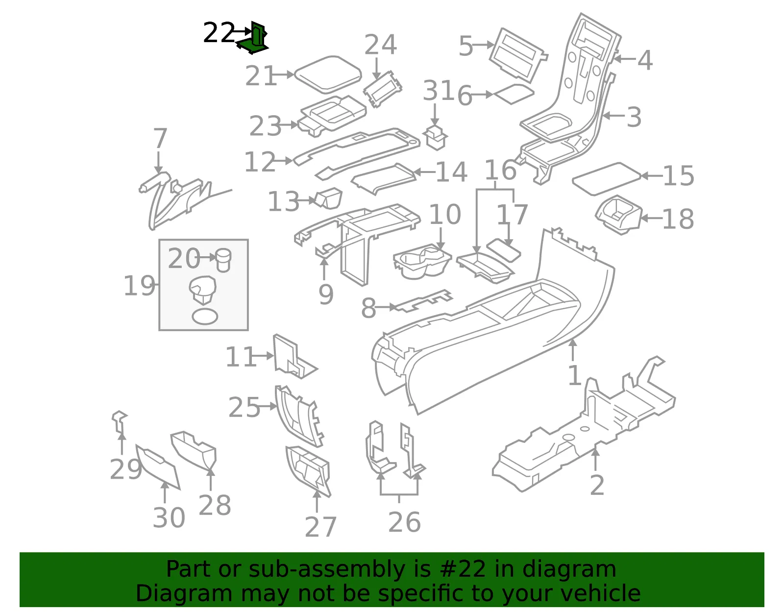 Console Compartment - Volvo (30755350) - view 2
