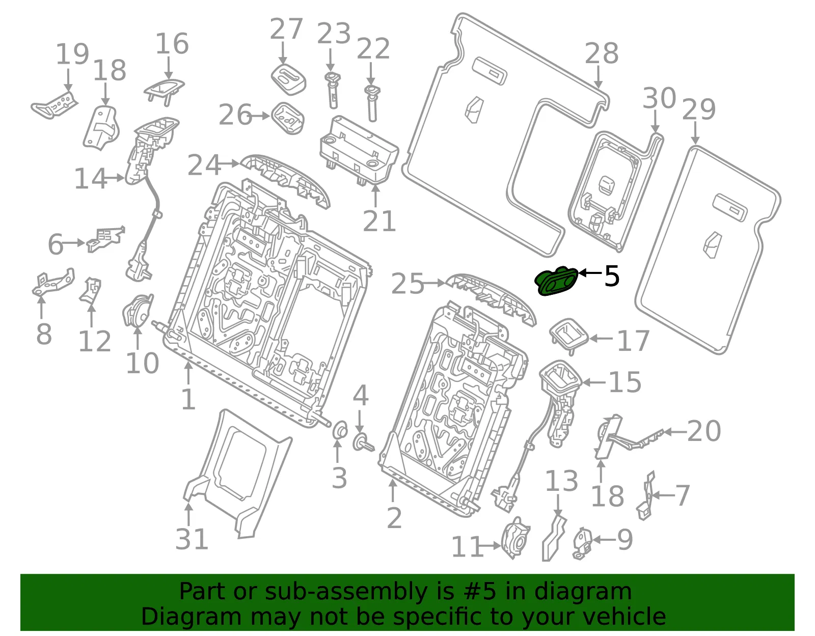 Seat Back Frame Upper Bracket - Volvo (30761048) - view 2