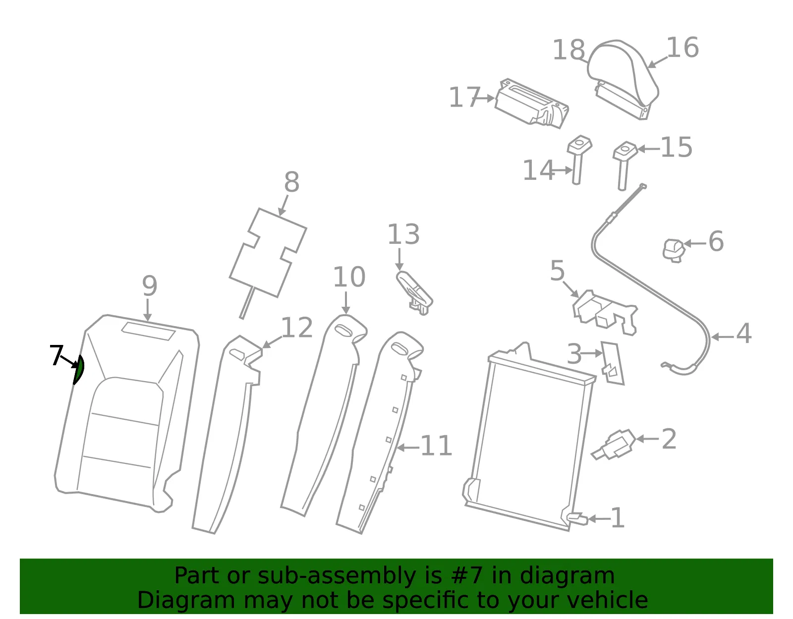 Seat Back Cushion - Volvo (30761382) - view 2