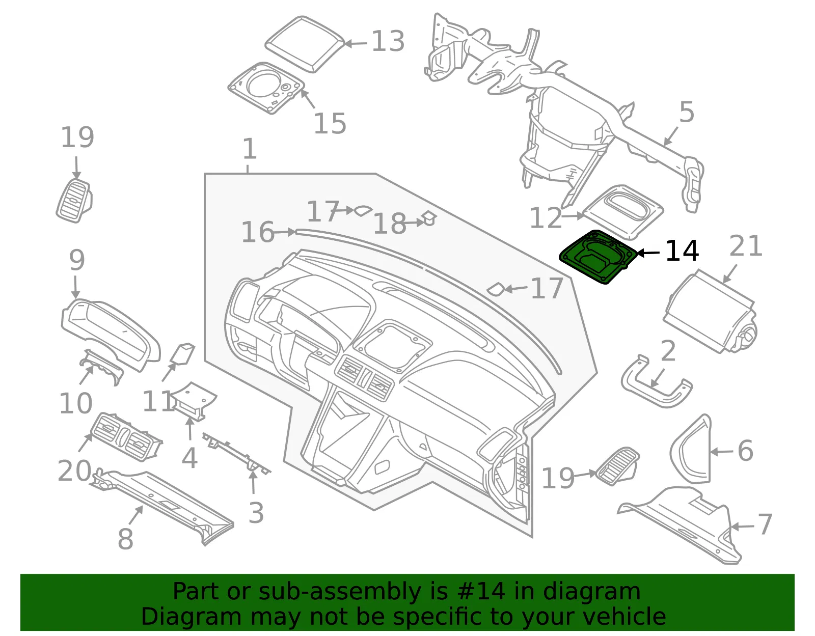 Instrument Panel Mounting Bracket - Volvo (30766428) - view 2