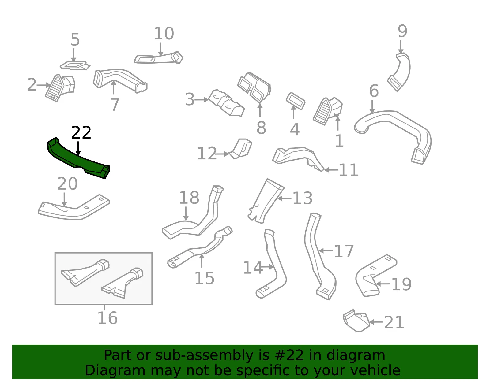 Instrument Panel Air Duct - Volvo (30767289) - view 2