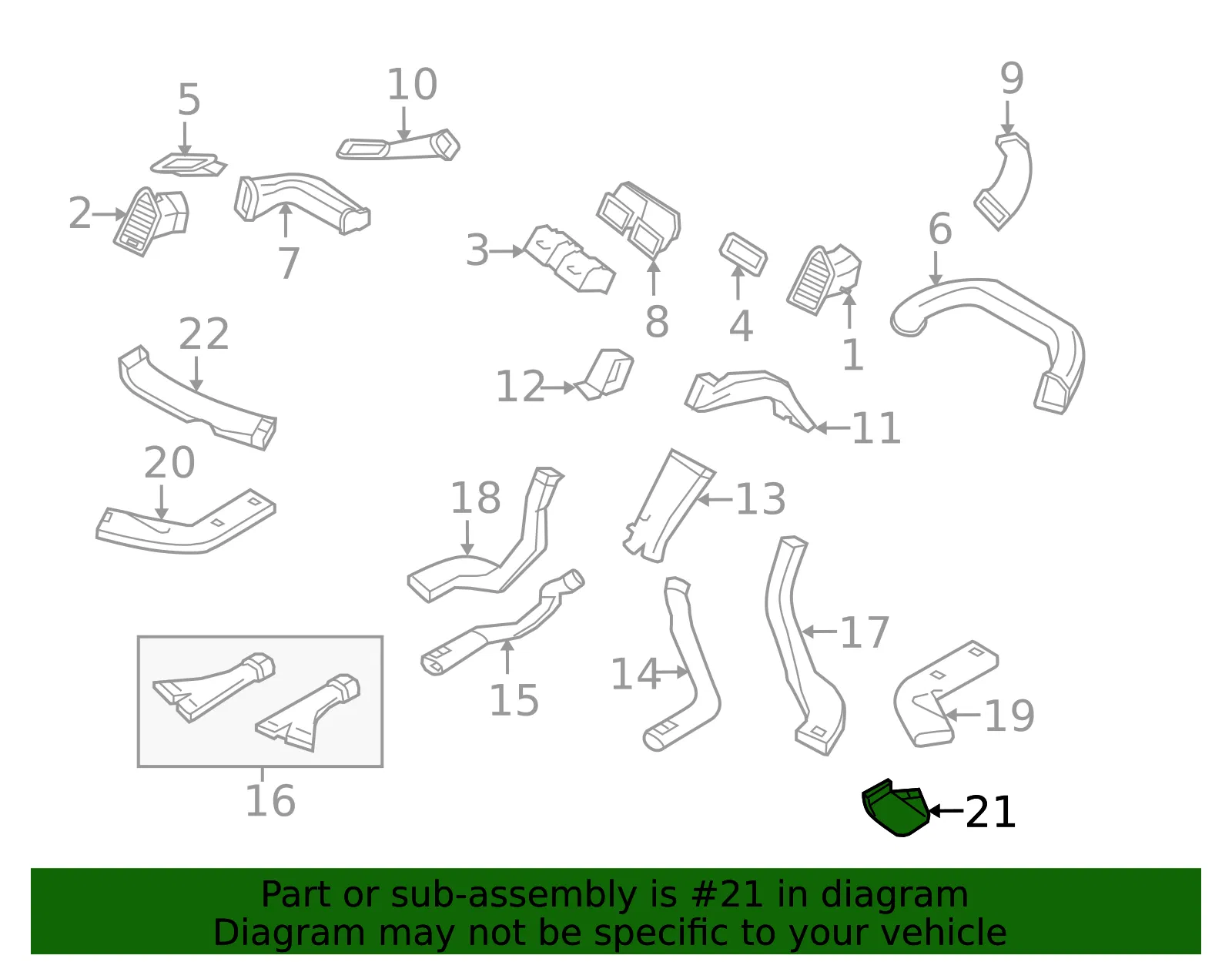 Instrument Panel Air Duct - Volvo (30767290) - view 2