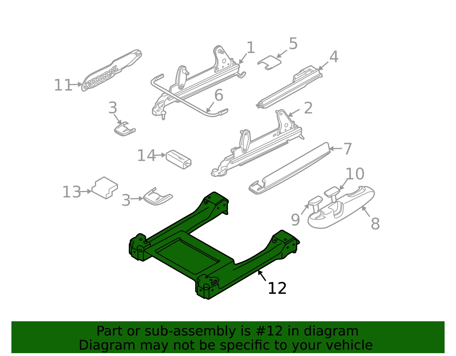 Seat Support - Passenger Side (RH) - Volvo (30767433) - view 2