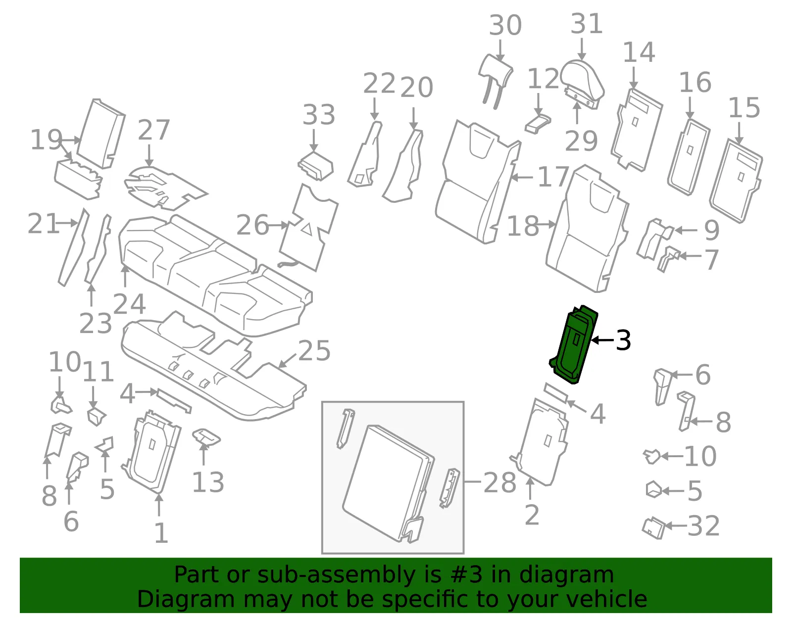 Seat Back Frame - Volvo (30767573) - view 2