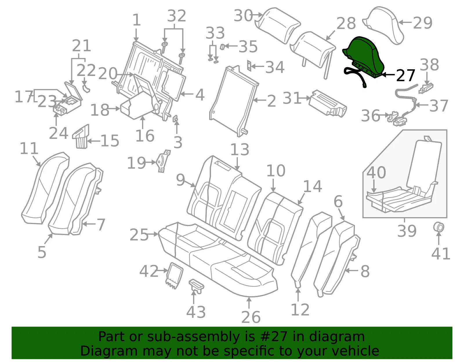 Headrest - Volvo (30767675) - view 2
