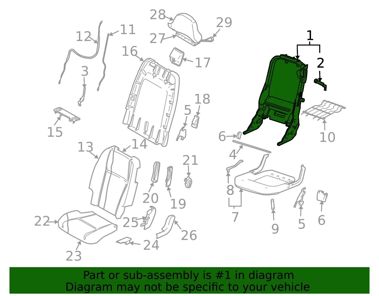 Seat Back Frame - Volvo (30767752) - view 2