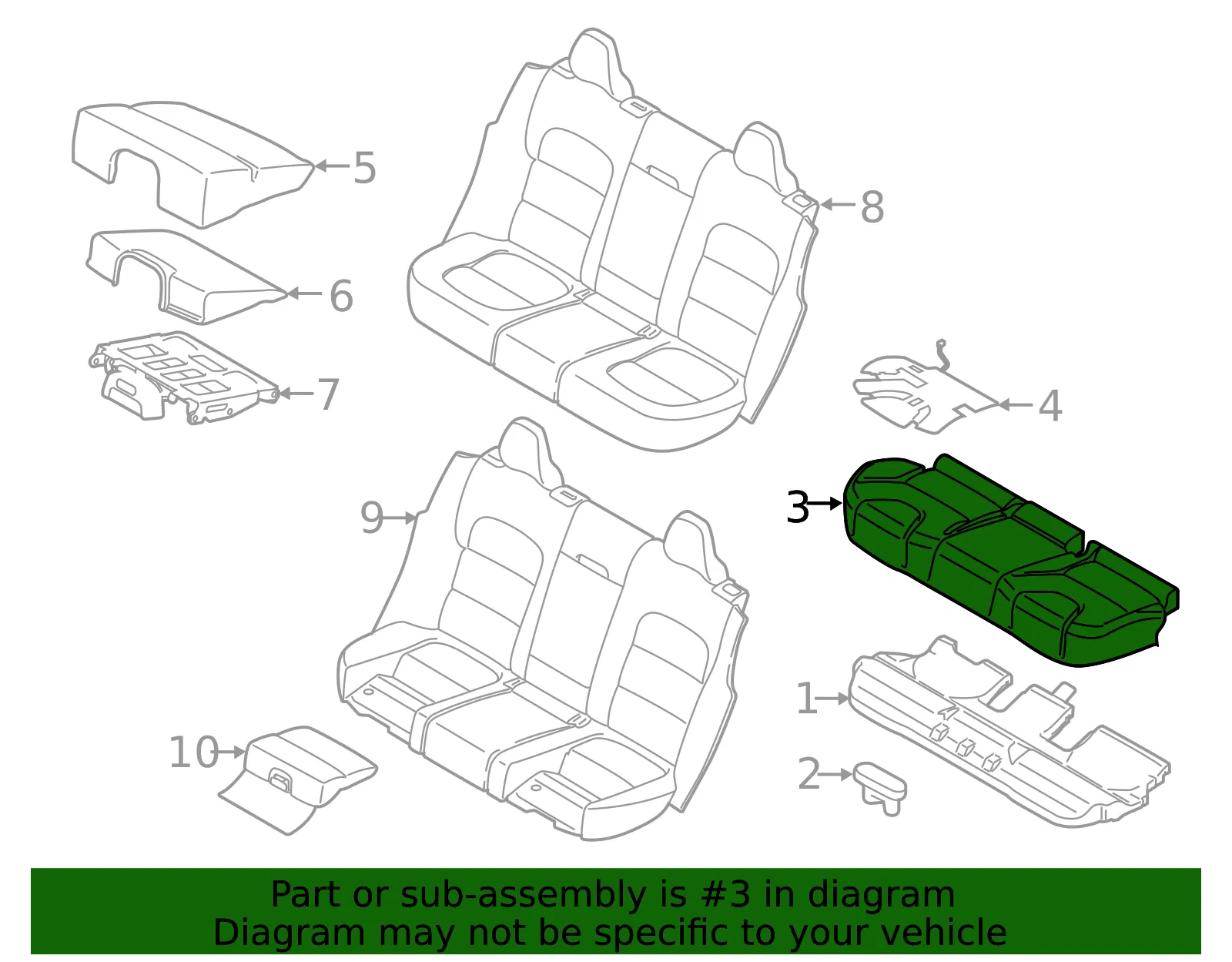 Seat Cushion - Volvo (30767991) - view 2