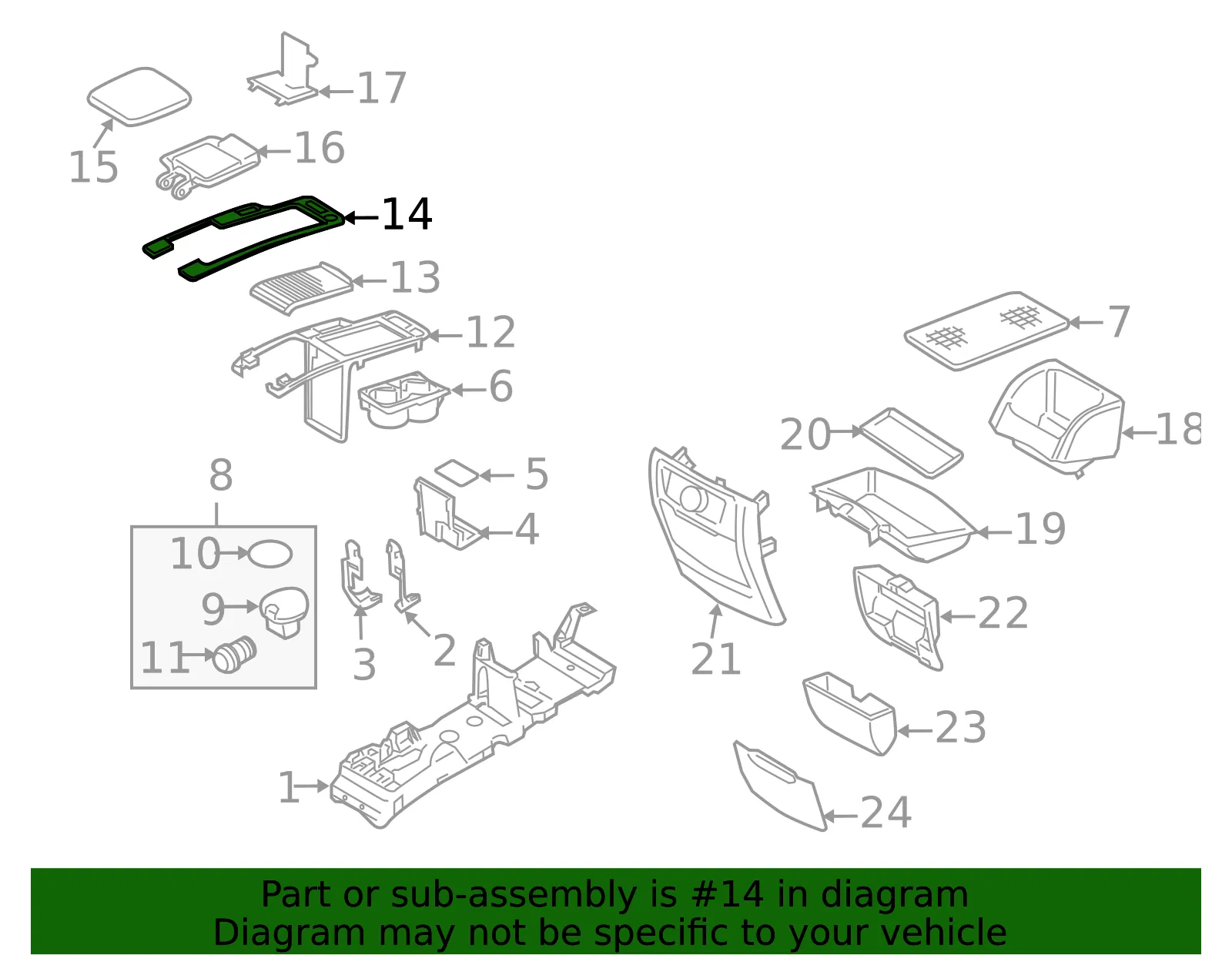 Console Trim Panel - Volvo (30781105) - view 2