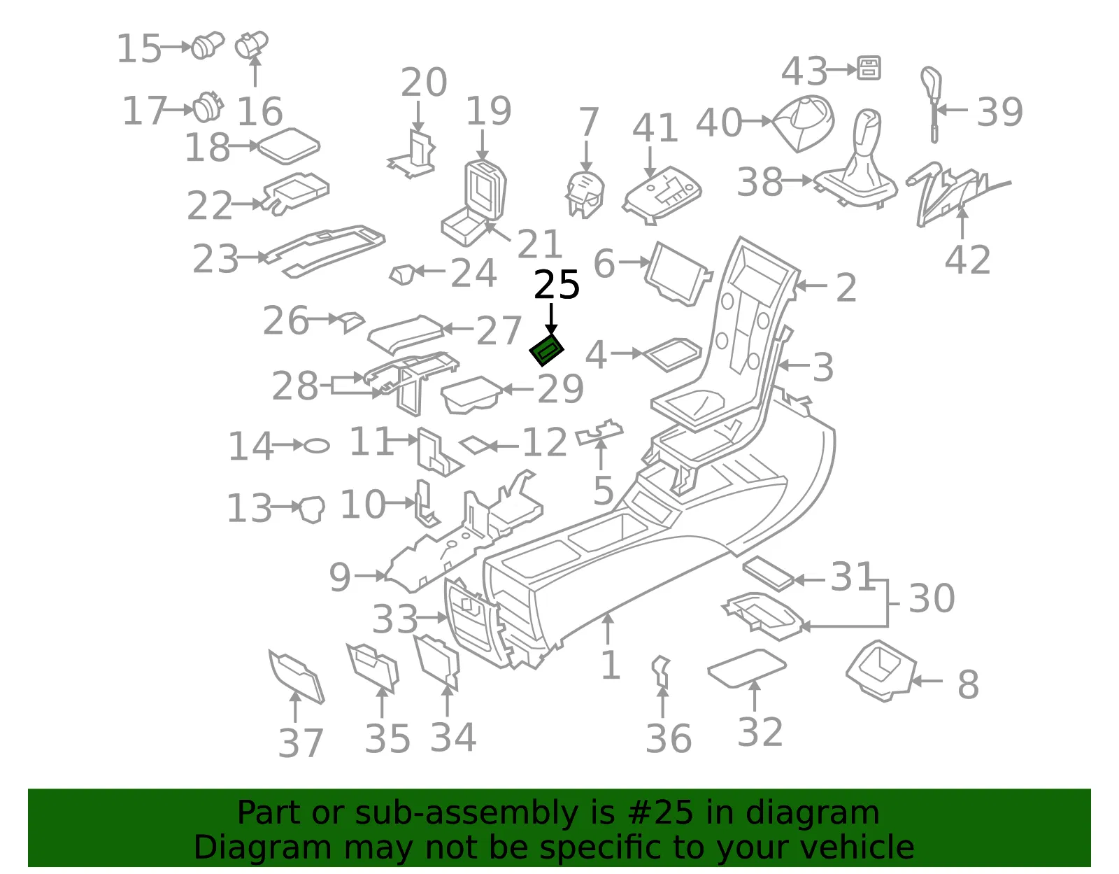 Console Compartment - Volvo (30781512) - view 2