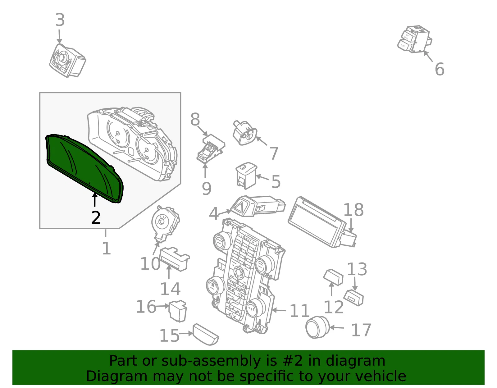 Instrument Panel Lens - Volvo (30786005) - view 2