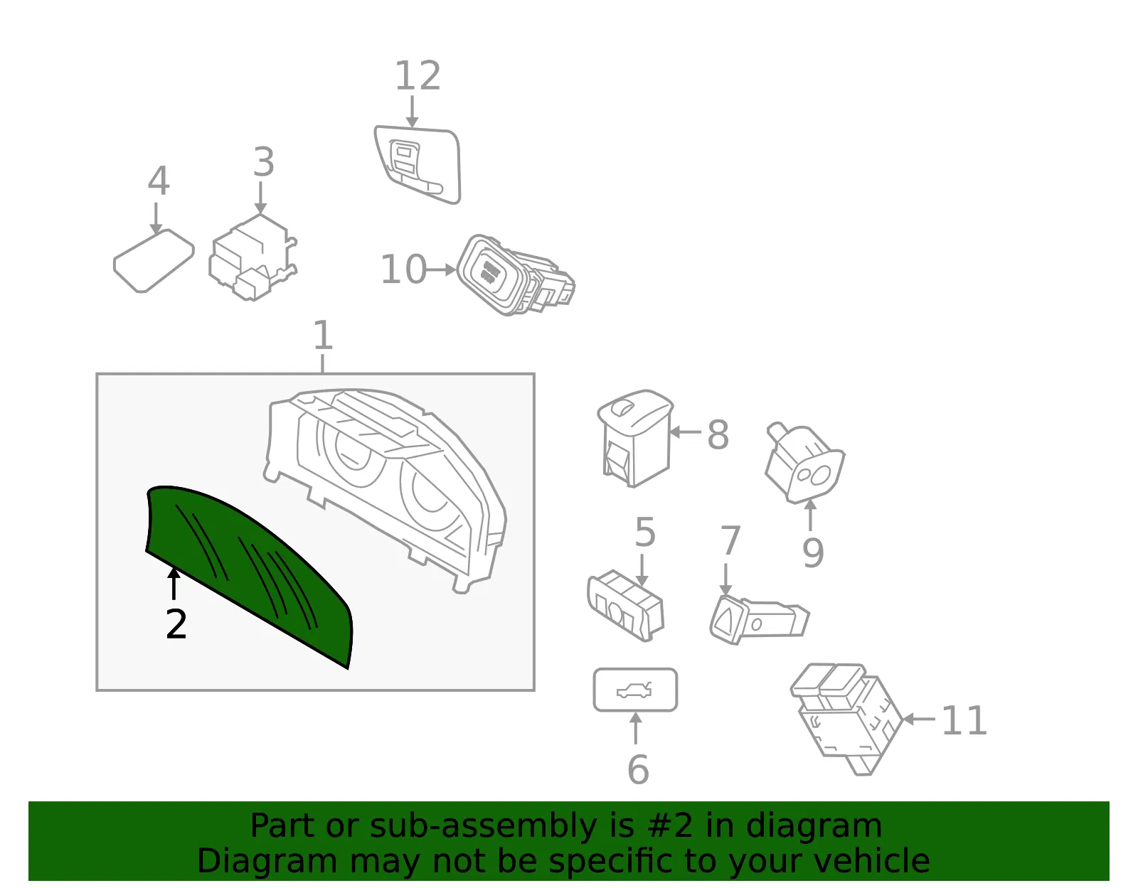 Instrument Panel Lens - Volvo (30786145) - view 3