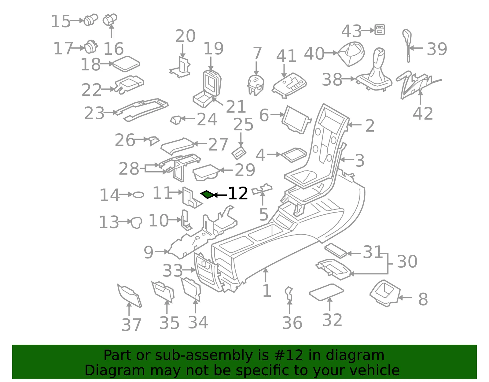 Console Trim Panel Cap - Volvo (30791403) - view 2