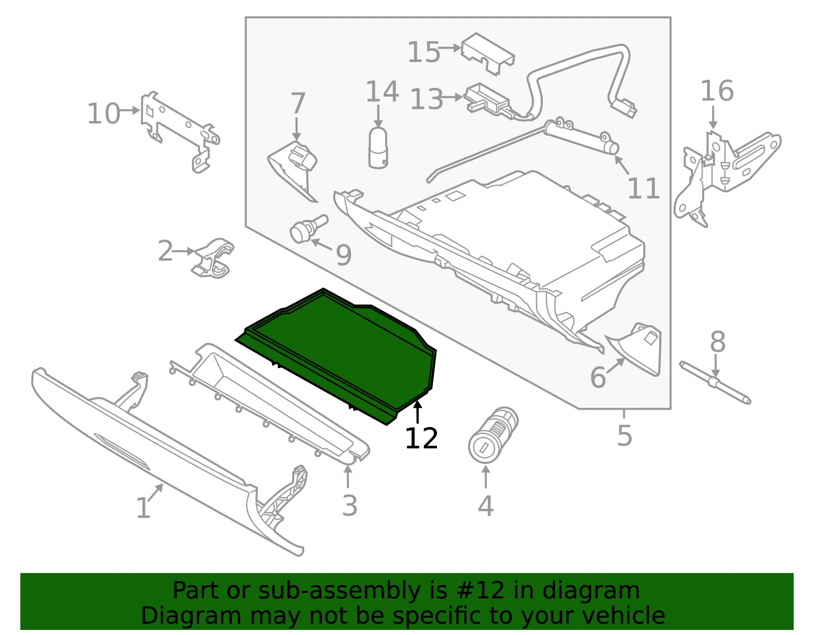 Glove Box Mat - Volvo (30791460) - view 2