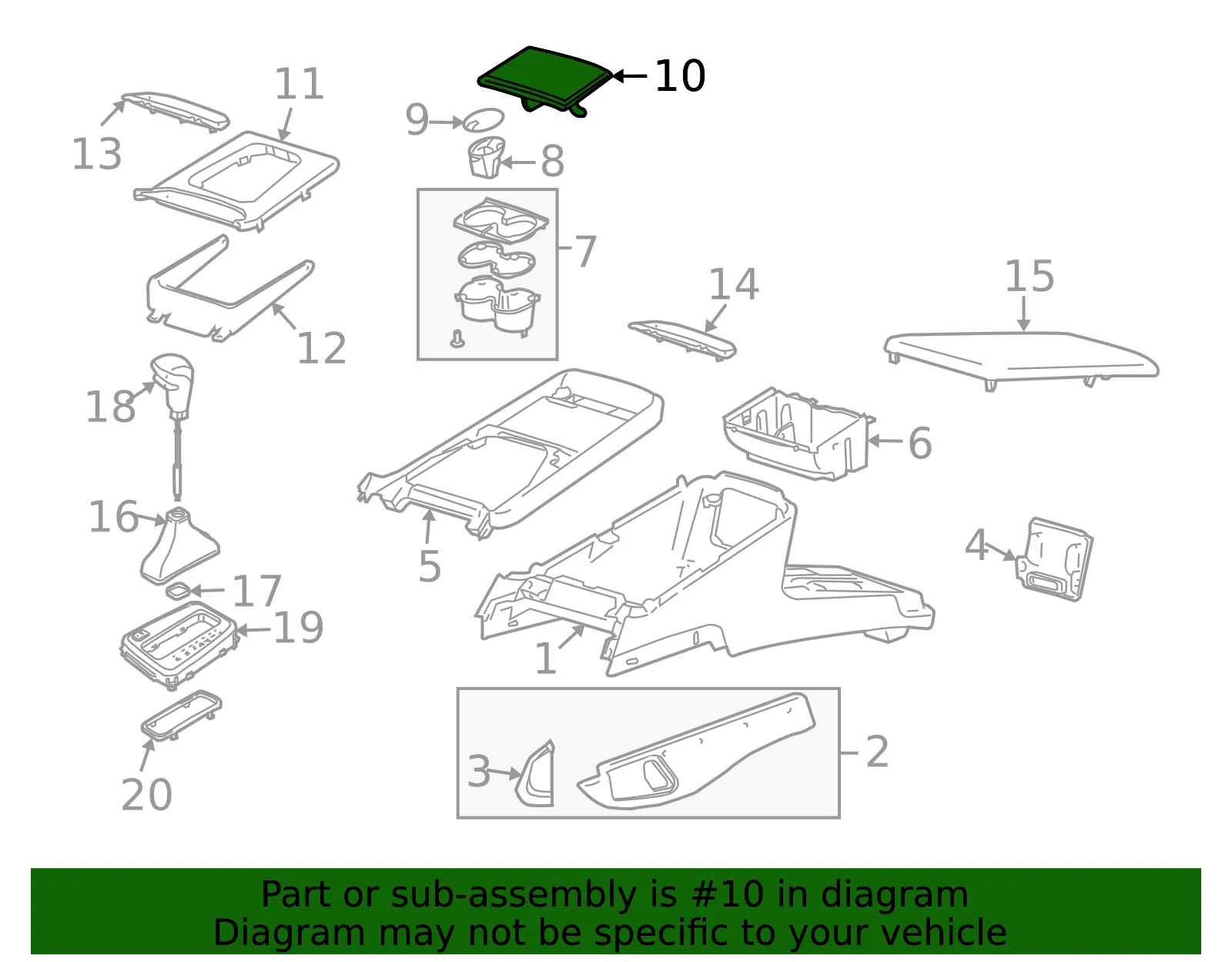 Console Lid - Volvo (30791683) - view 3