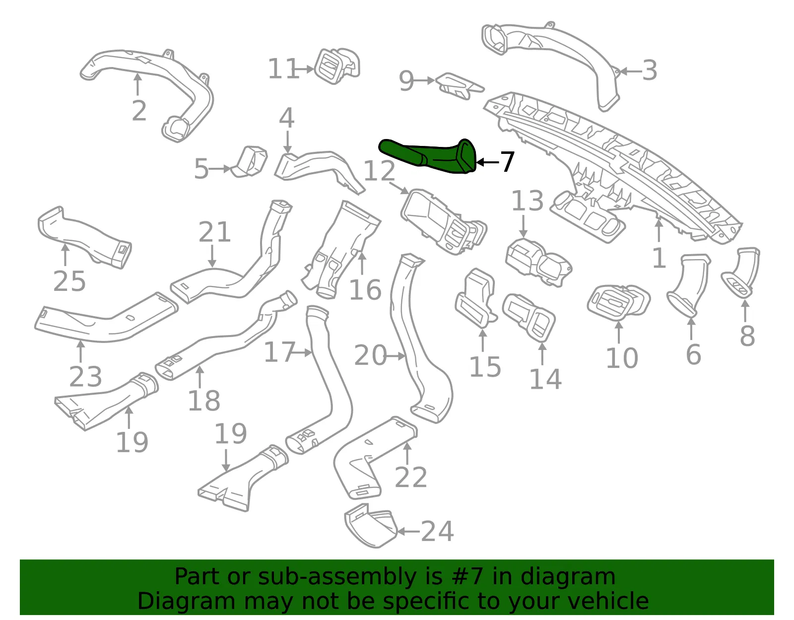 Instrument Panel Air Duct - Volvo (30791693) - view 2