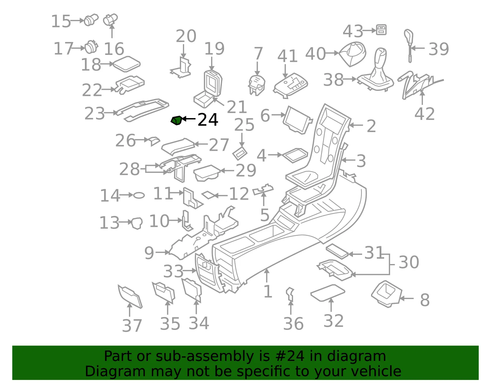 Console Compartment - Volvo (30791979) - view 3